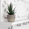 Carved Wooden Wall Shelf and Coat Rack – White (24”)